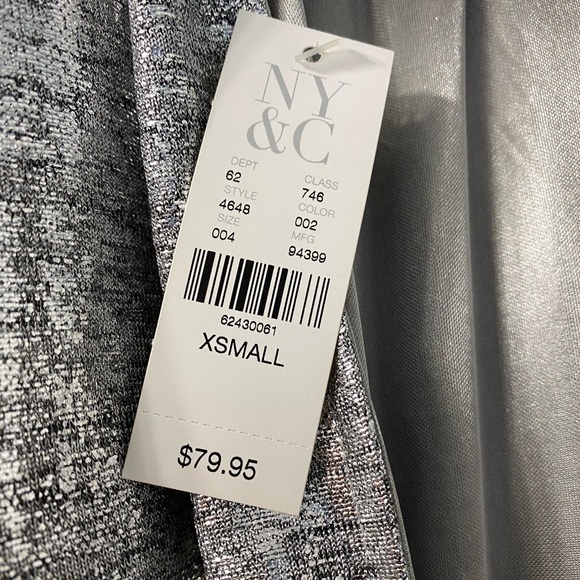 New York & Company Silver Foil Halter Jumpsuit - Picture 9 of 9